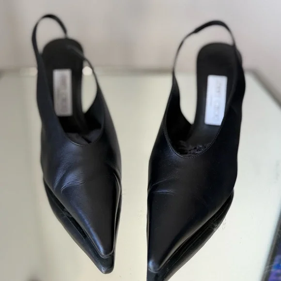EUC Jimmy Choo Isa 95MM Leather Slingback Pumps $975 38.5 - Picture 6 of 12